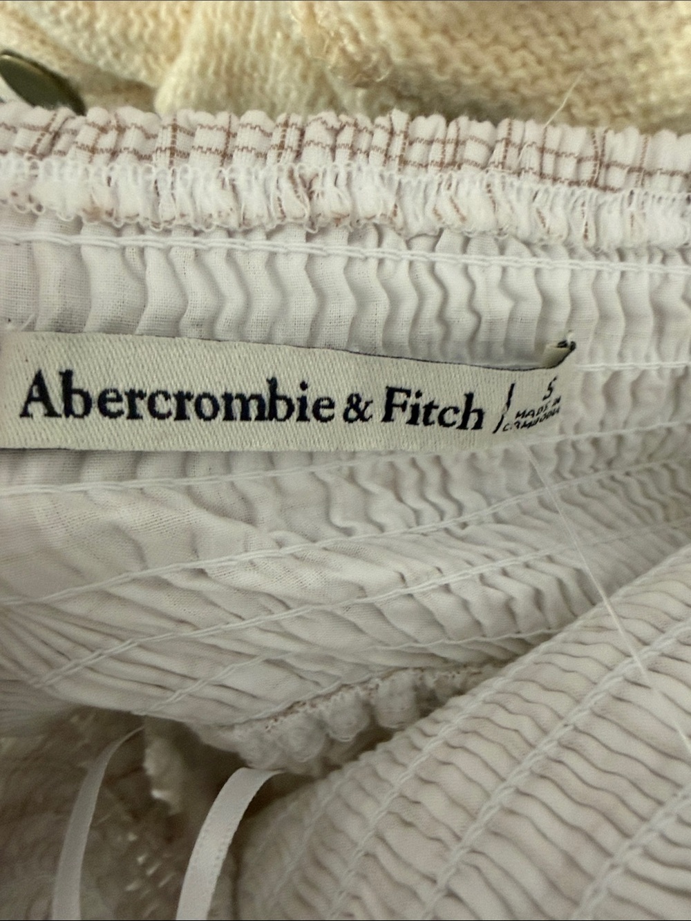 Abercrombie & Fitch White Smocked Dress Top - Picture 2 of 8
